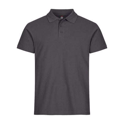 Metal Grey - Back - Clique Mens Basic Melange Polo Shirt