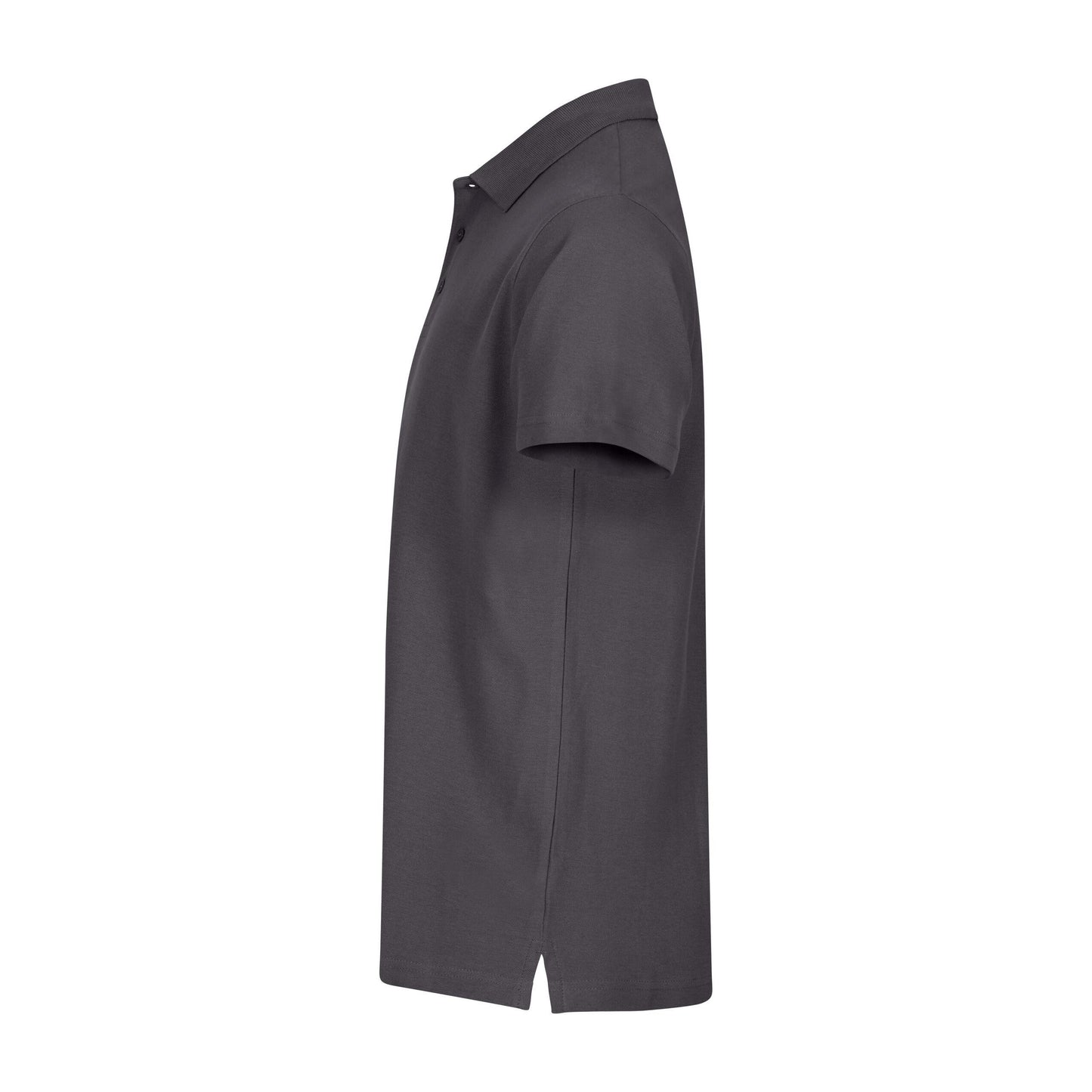 Metal Grey - Side - Clique Mens Basic Melange Polo Shirt