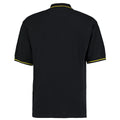 Black-Yellow - Back - Kustom Kit Mens St. Mellion Mens Short Sleeve Polo Shirt