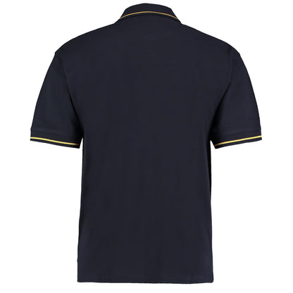 Navy-Sun Yellow - Back - Kustom Kit Mens St. Mellion Mens Short Sleeve Polo Shirt