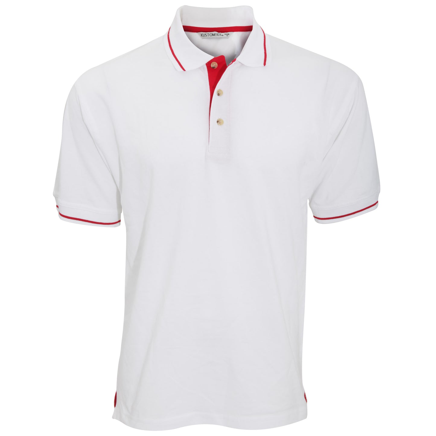 White-Bright Red - Front - Kustom Kit Mens St. Mellion Mens Short Sleeve Polo Shirt
