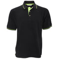 Black-Lime - Front - Kustom Kit Mens St. Mellion Mens Short Sleeve Polo Shirt