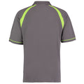 Charcoal- Lime - Back - Kustom Kit Oak Hill Mens Short Sleeve Polo Shirt