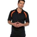 Black-Orange - Back - Kustom Kit Oak Hill Mens Short Sleeve Polo Shirt