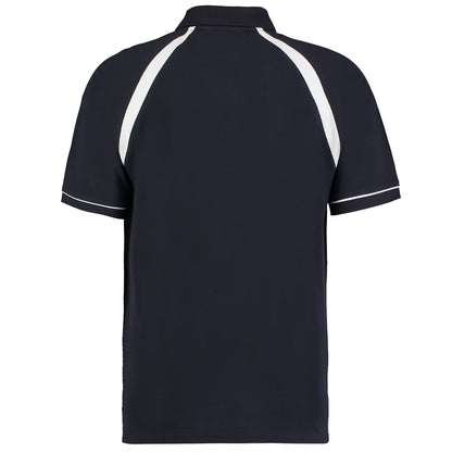 Navy-White - Back - Kustom Kit Oak Hill Mens Short Sleeve Polo Shirt