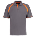 Charcoal-Orange - Front - Kustom Kit Oak Hill Mens Short Sleeve Polo Shirt