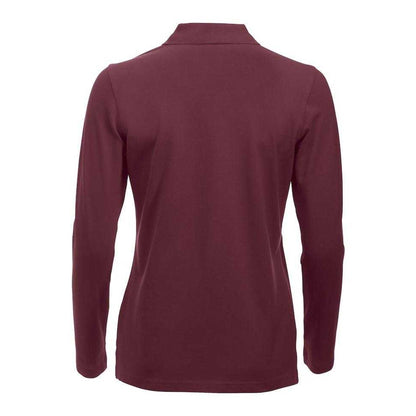 Burgundy - Back - Clique Womens-Ladies Classic Marion Long-Sleeved Polo Shirt