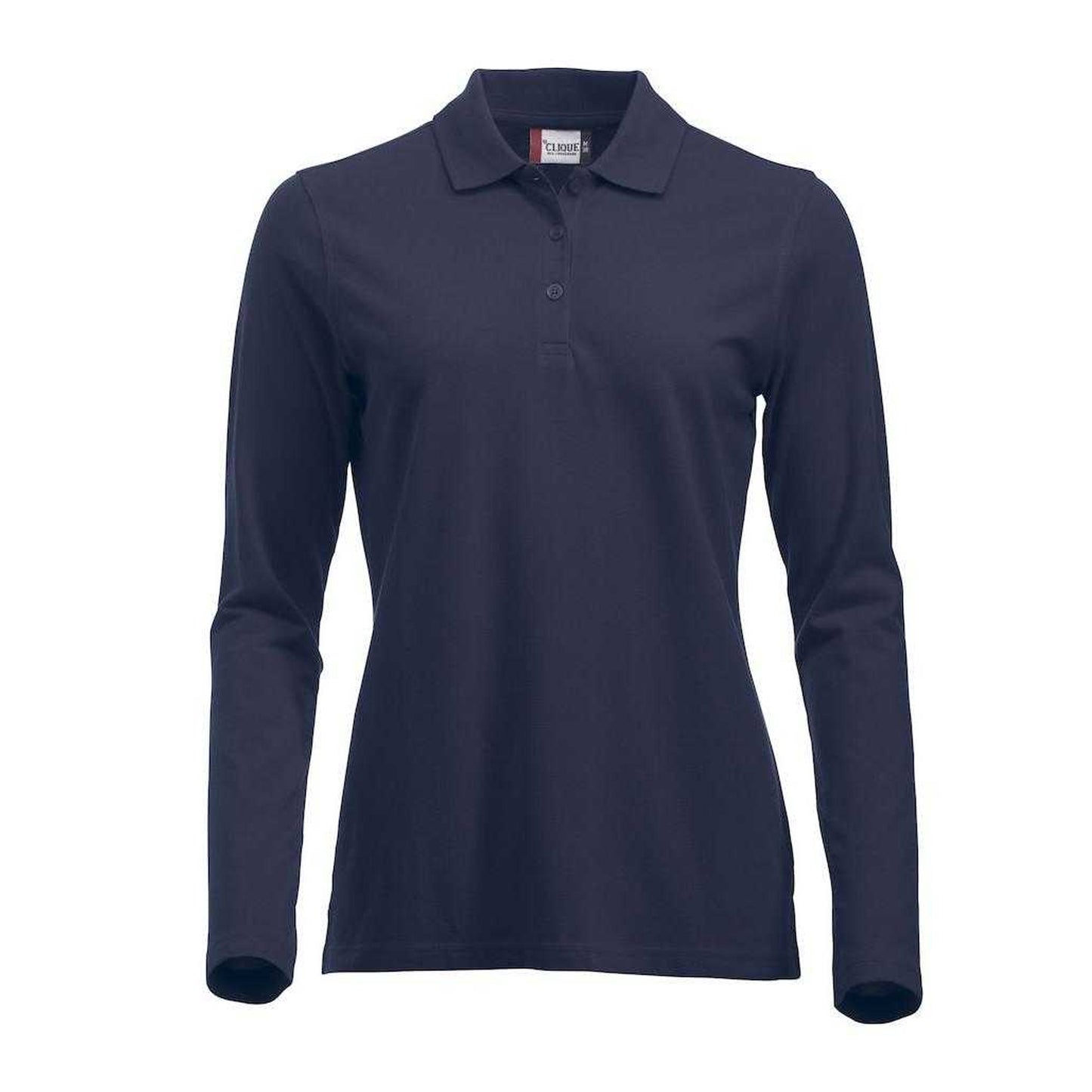 Dark Navy - Front - Clique Womens-Ladies Classic Marion Long-Sleeved Polo Shirt