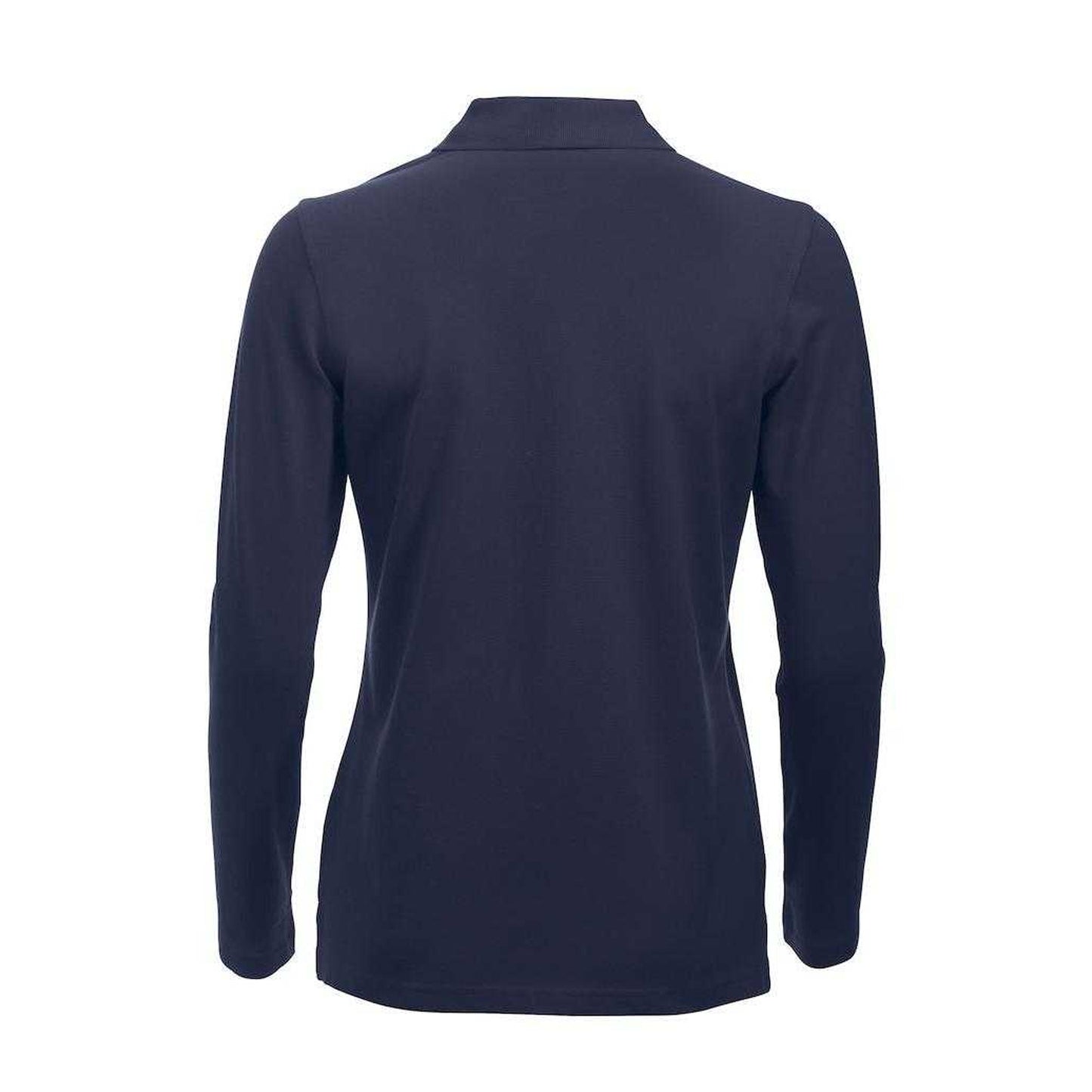 Dark Navy - Back - Clique Womens-Ladies Classic Marion Long-Sleeved Polo Shirt