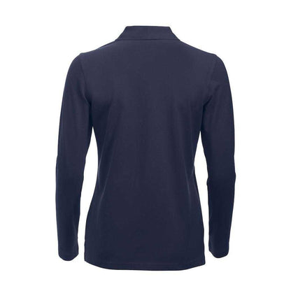 Dark Navy - Back - Clique Womens-Ladies Classic Marion Long-Sleeved Polo Shirt