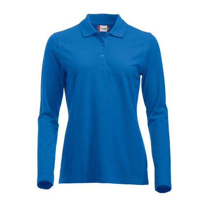 Royal Blue - Front - Clique Womens-Ladies Classic Marion Long-Sleeved Polo Shirt