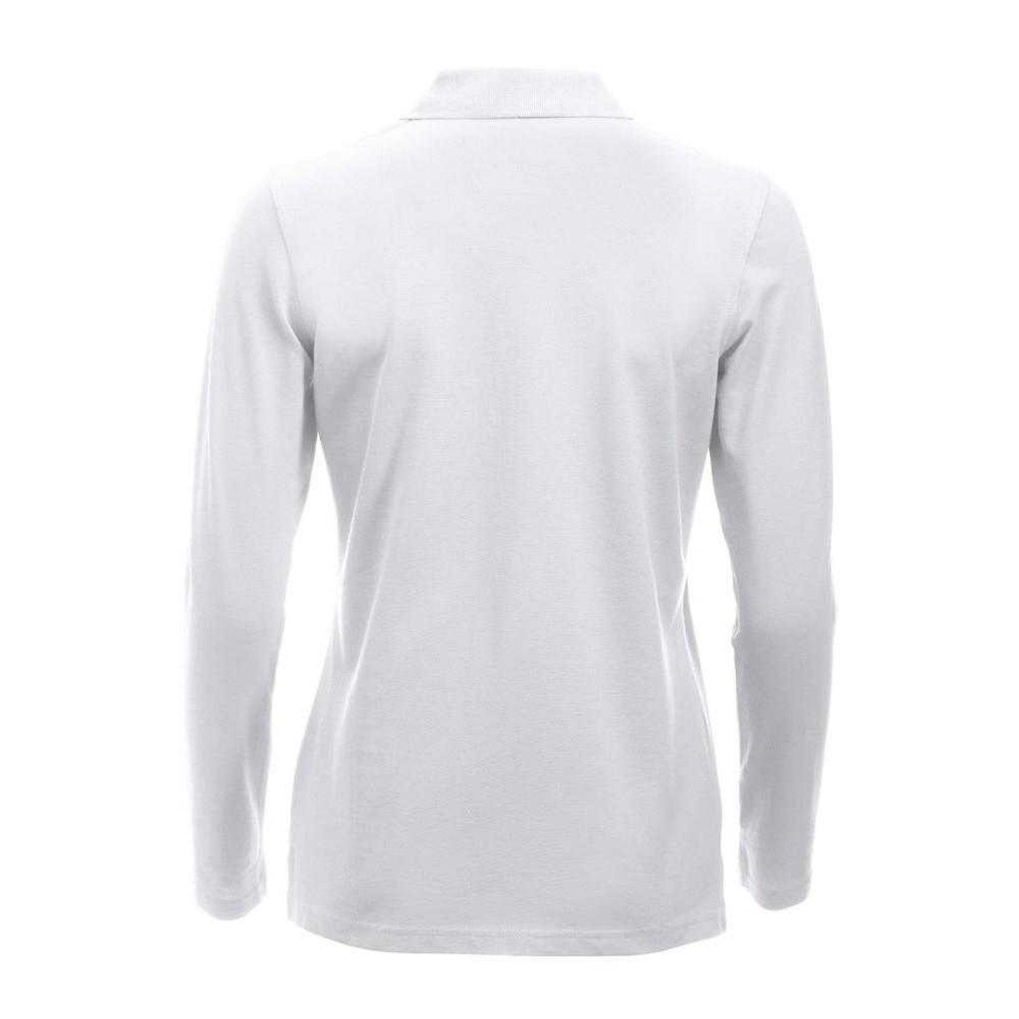 White - Back - Clique Womens-Ladies Classic Marion Long-Sleeved Polo Shirt