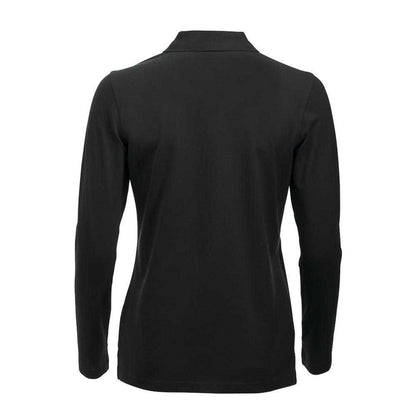 Black - Back - Clique Womens-Ladies Classic Marion Long-Sleeved Polo Shirt