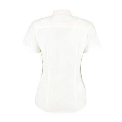 White - Back - Kustom Kit Ladies Corporate Oxford Short Sleeve Shirt