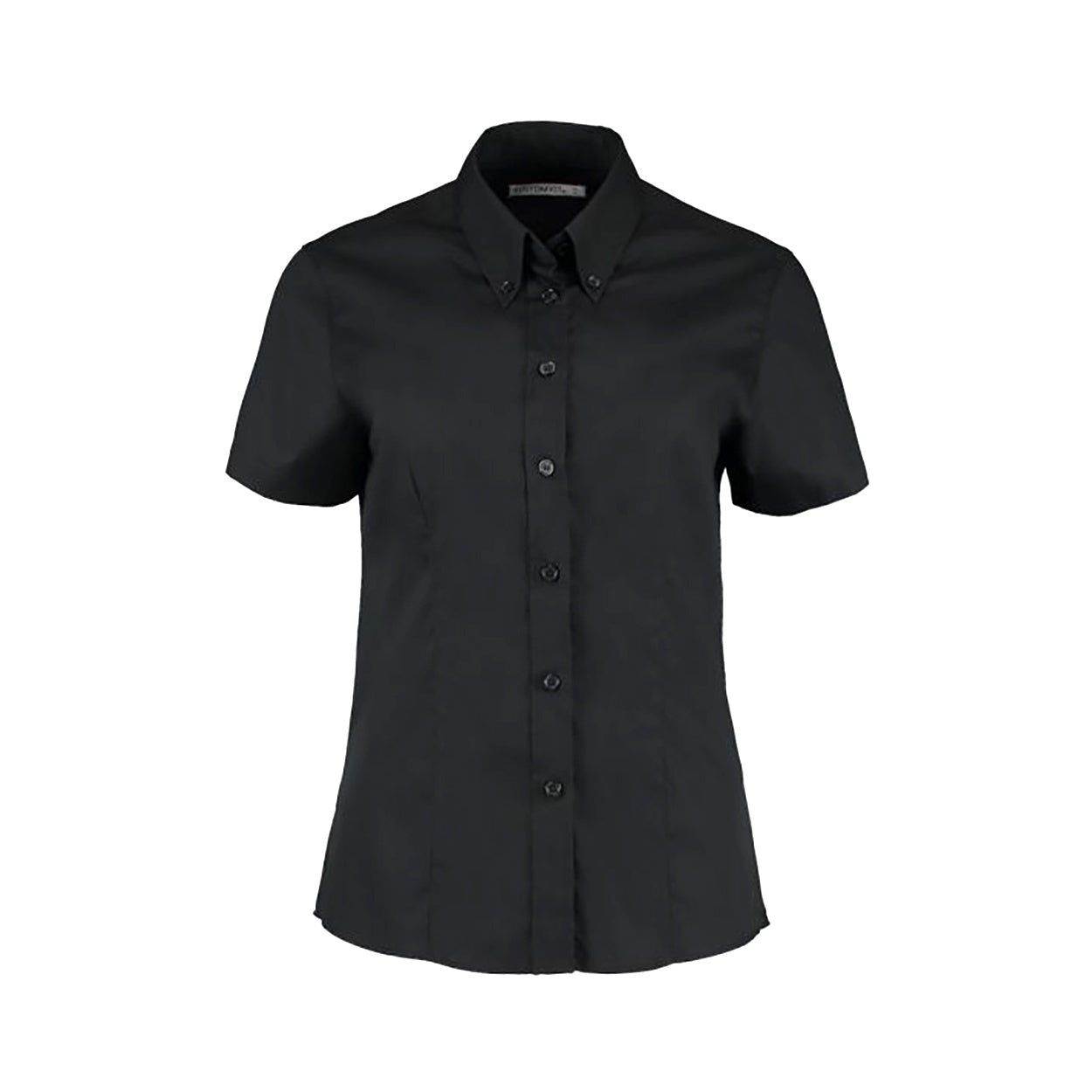 Black - Front - Kustom Kit Ladies Corporate Oxford Short Sleeve Shirt