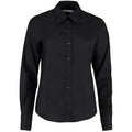 Black - Front - Kustom Kit Ladies Corporate Long Sleeve Oxford Shirt