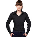 Black - Back - Kustom Kit Ladies Corporate Long Sleeve Oxford Shirt