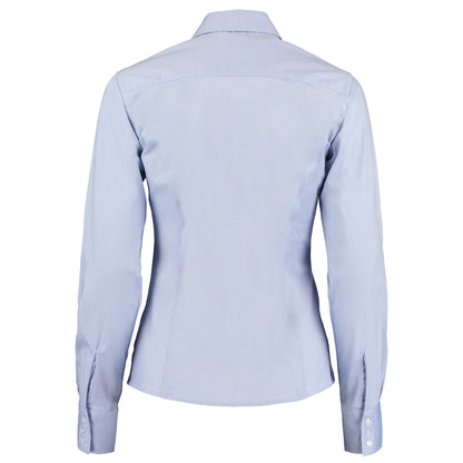 Light Blue - Back - Kustom Kit Ladies Corporate Long Sleeve Oxford Shirt