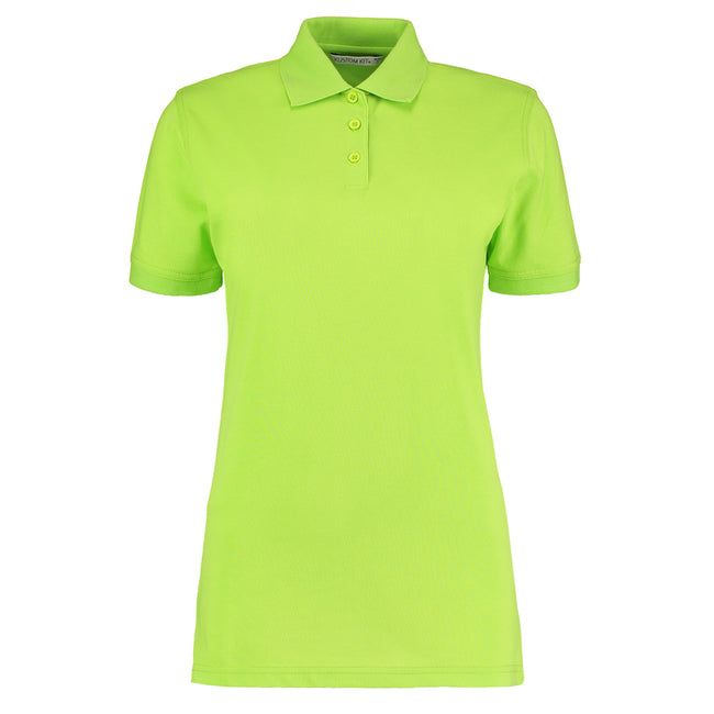 Lime - Front - Kustom Kit Ladies Klassic Superwash Short Sleeve Polo Shirt
