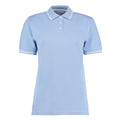 Light Blue-White - Front - Kustom Kit Ladies St. Mellion Short Sleeve Polo Shirt