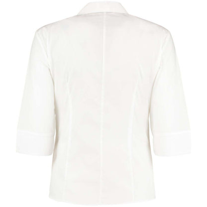 White - Side - Kustom Kit Ladies Continental 3-4 Length Sleeve Blouse