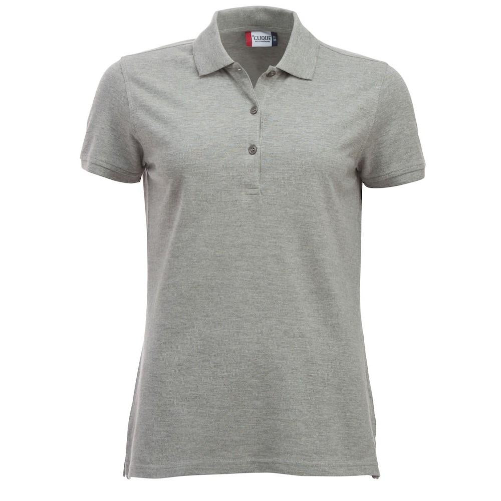 Grey Melange - Front - Clique Womens-Ladies Classic Marion Melange Polo Shirt