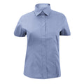 Light Blue - Front - Kustom Kit Ladies Short Sleeve Corporate Pocket Oxford Shirt