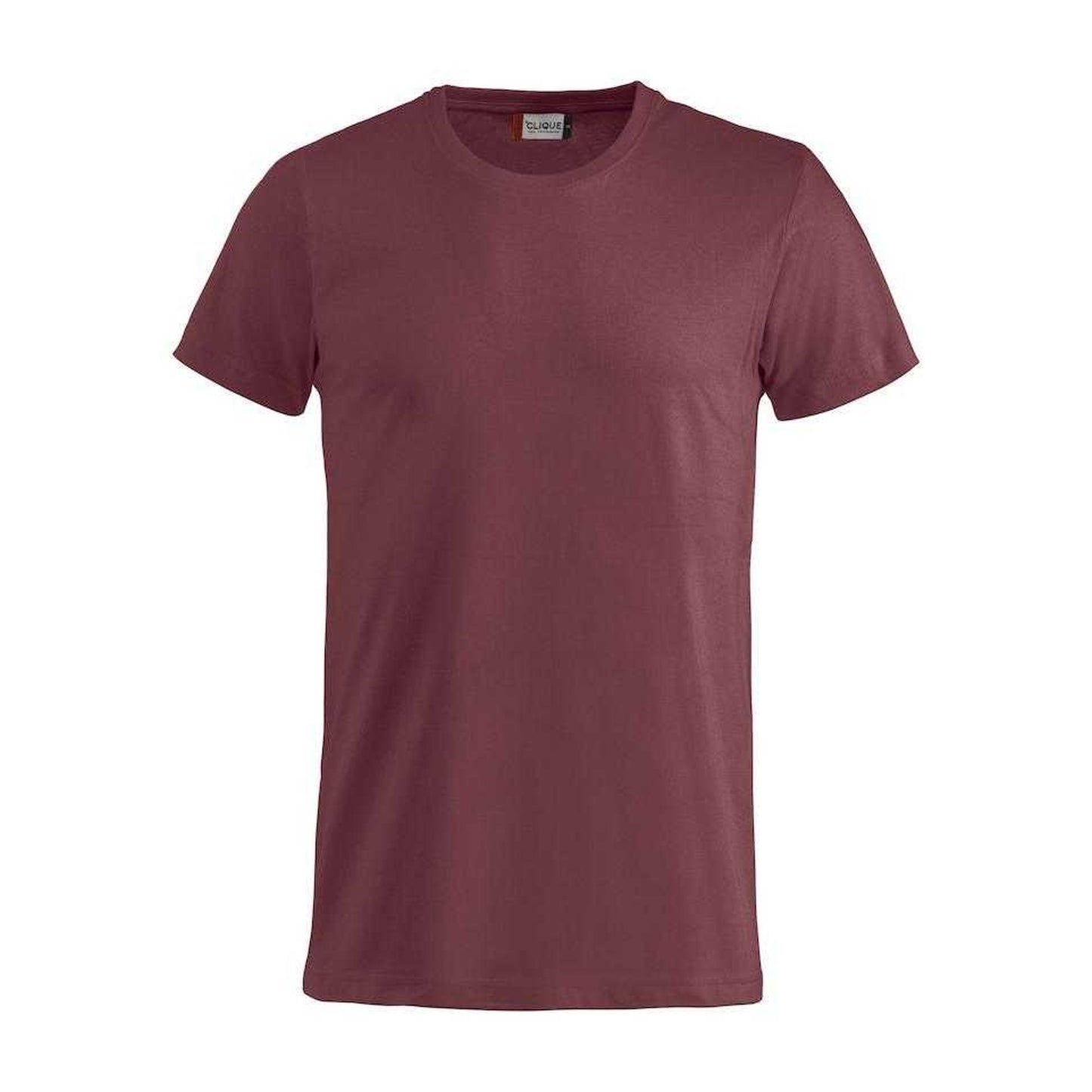 Burgundy - Front - Clique Mens Basic T-Shirt