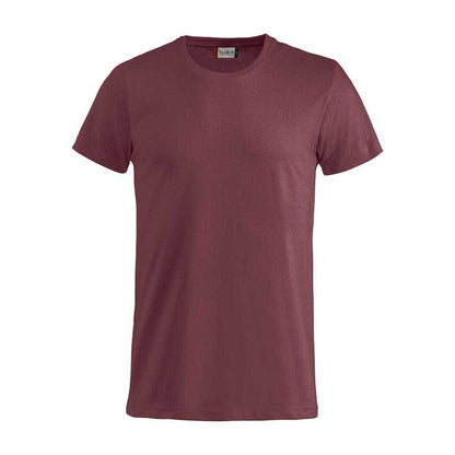 Burgundy - Front - Clique Mens Basic T-Shirt