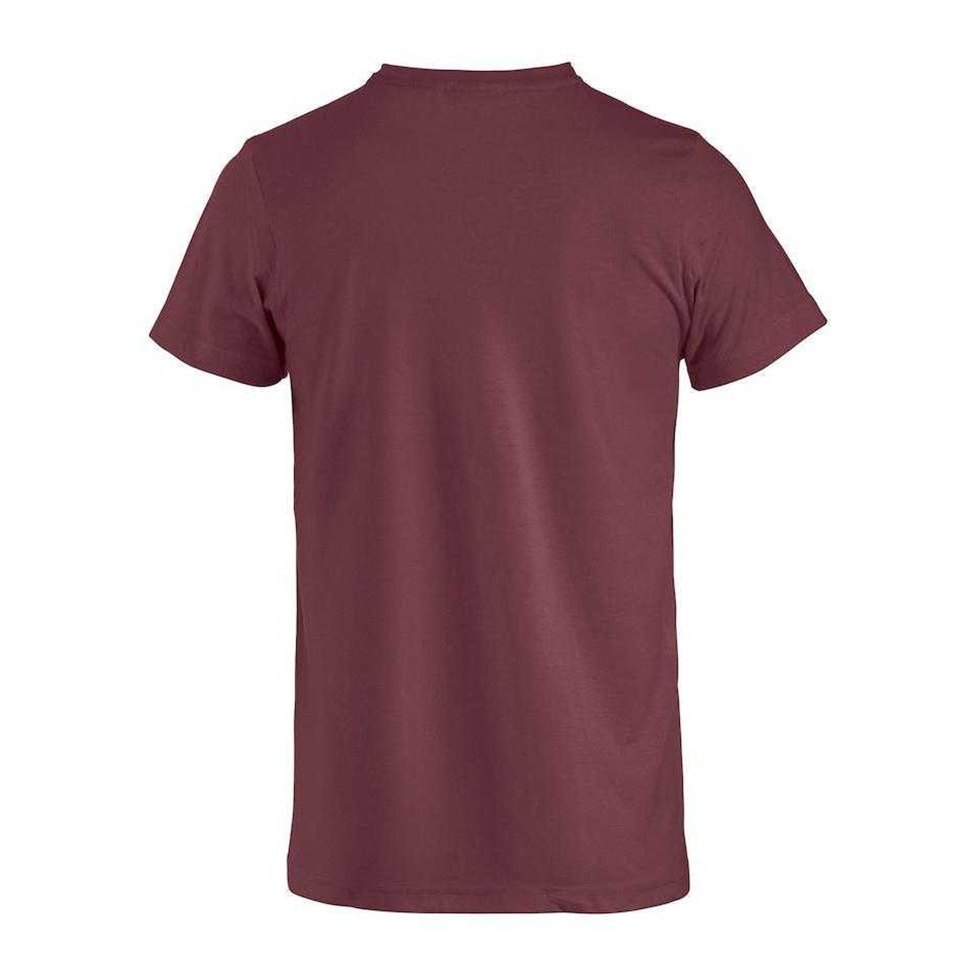 Burgundy - Back - Clique Mens Basic T-Shirt