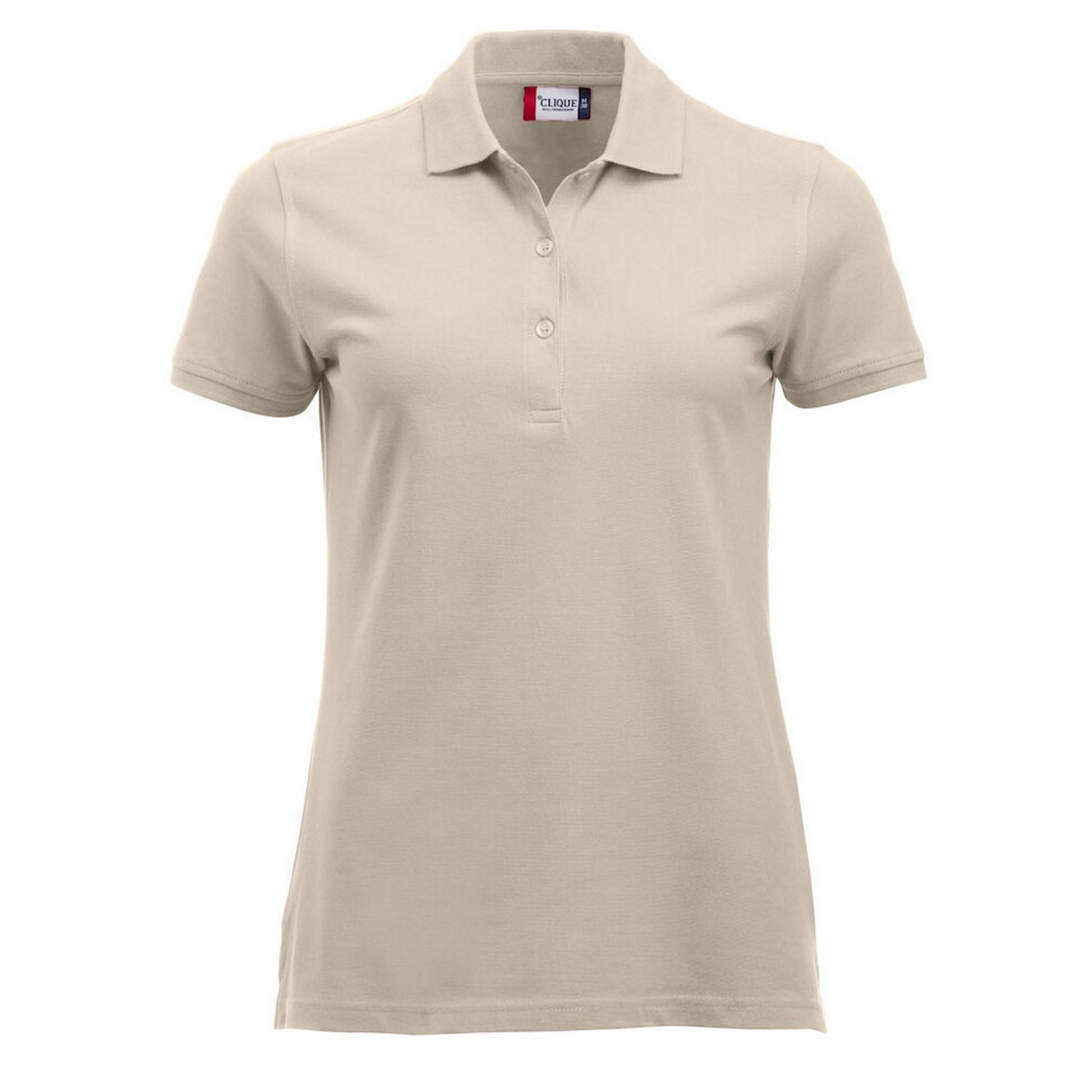 Light Khaki - Front - Clique Womens-Ladies Classic Marion Melange Polo Shirt