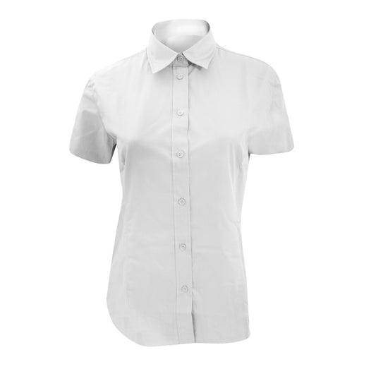 White - Front - Kustom Kit Ladies Workforce Short Sleeve Shirt