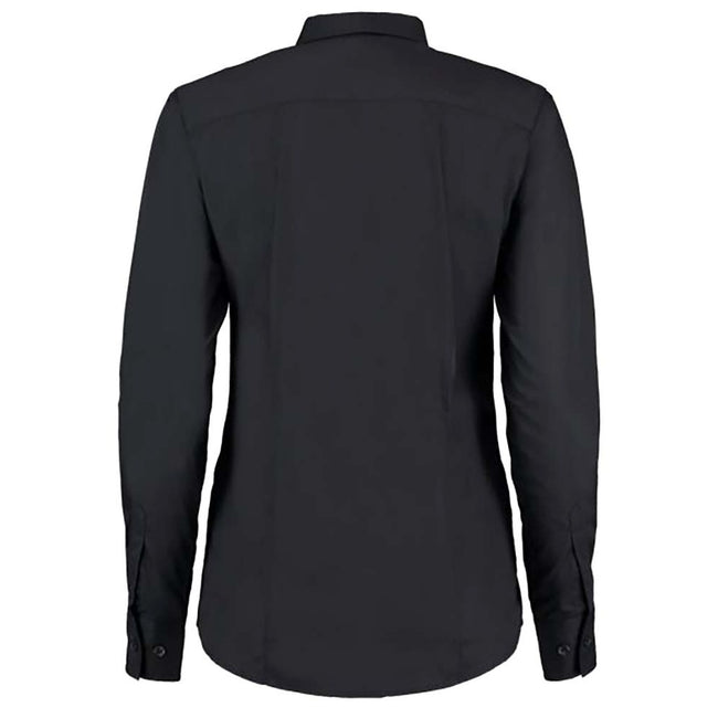 Black - Back - Kustom Kit Ladies Long Sleeve Workforce Shirt