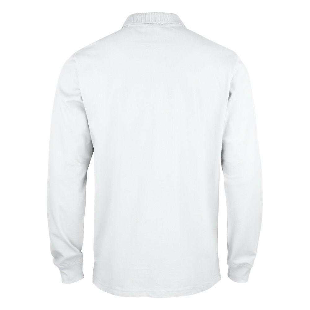 White - Back - Clique Mens Classic Lincoln Long-Sleeved Polo Shirt