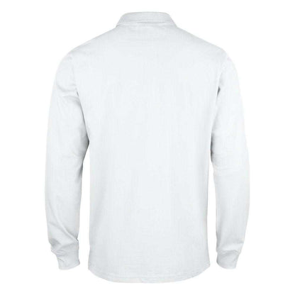 White - Back - Clique Mens Classic Lincoln Long-Sleeved Polo Shirt