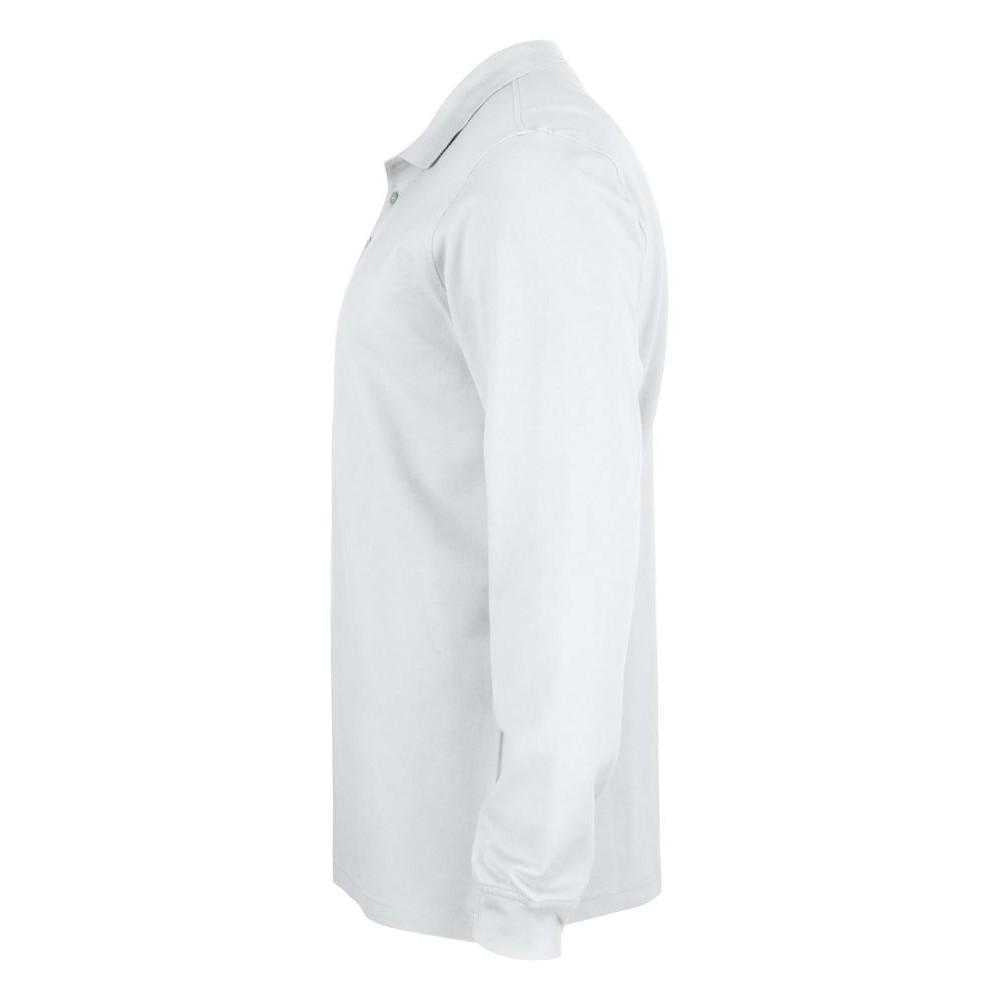White - Lifestyle - Clique Mens Classic Lincoln Long-Sleeved Polo Shirt