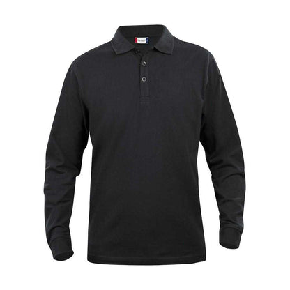 Black - Front - Clique Mens Classic Lincoln Long-Sleeved Polo Shirt