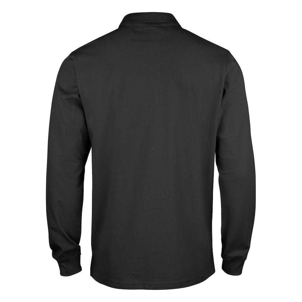 Black - Back - Clique Mens Classic Lincoln Long-Sleeved Polo Shirt