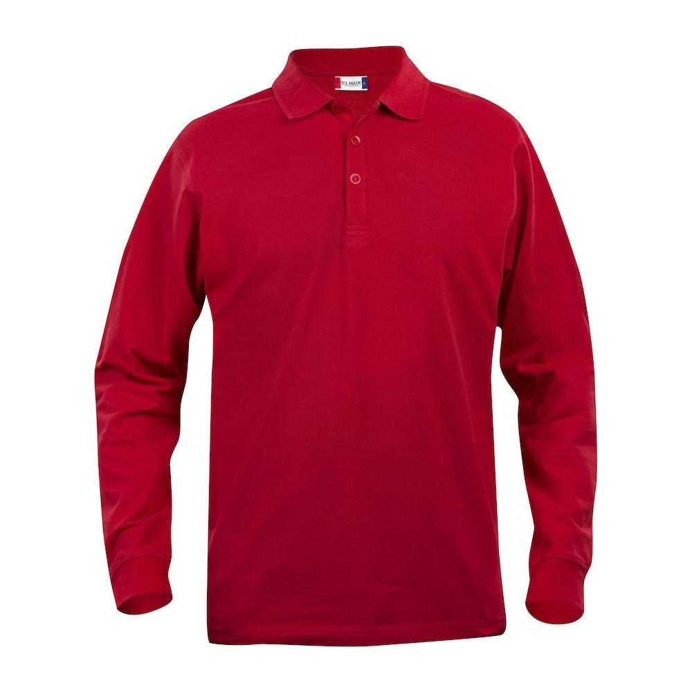 Red - Front - Clique Mens Classic Lincoln Long-Sleeved Polo Shirt