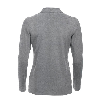 Grey Melange - Lifestyle - Clique Womens-Ladies Classic Marion Melange Long-Sleeved Polo Shirt