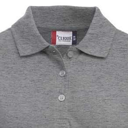 Grey Melange - Pack Shot - Clique Womens-Ladies Classic Marion Melange Long-Sleeved Polo Shirt