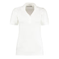 White - Front - Kustom Kit Ladies Sophia Comfortec® V-Neck Short Sleeve Polo Shirt
