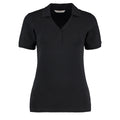 Black - Front - Kustom Kit Ladies Sophia Comfortec® V-Neck Short Sleeve Polo Shirt