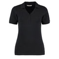 Black - Front - Kustom Kit Ladies Sophia Comfortec® V-Neck Short Sleeve Polo Shirt