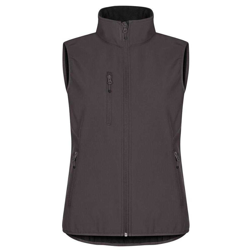 Dark Grey - Front - Clique Womens-Ladies Classic Softshell Body Warmer