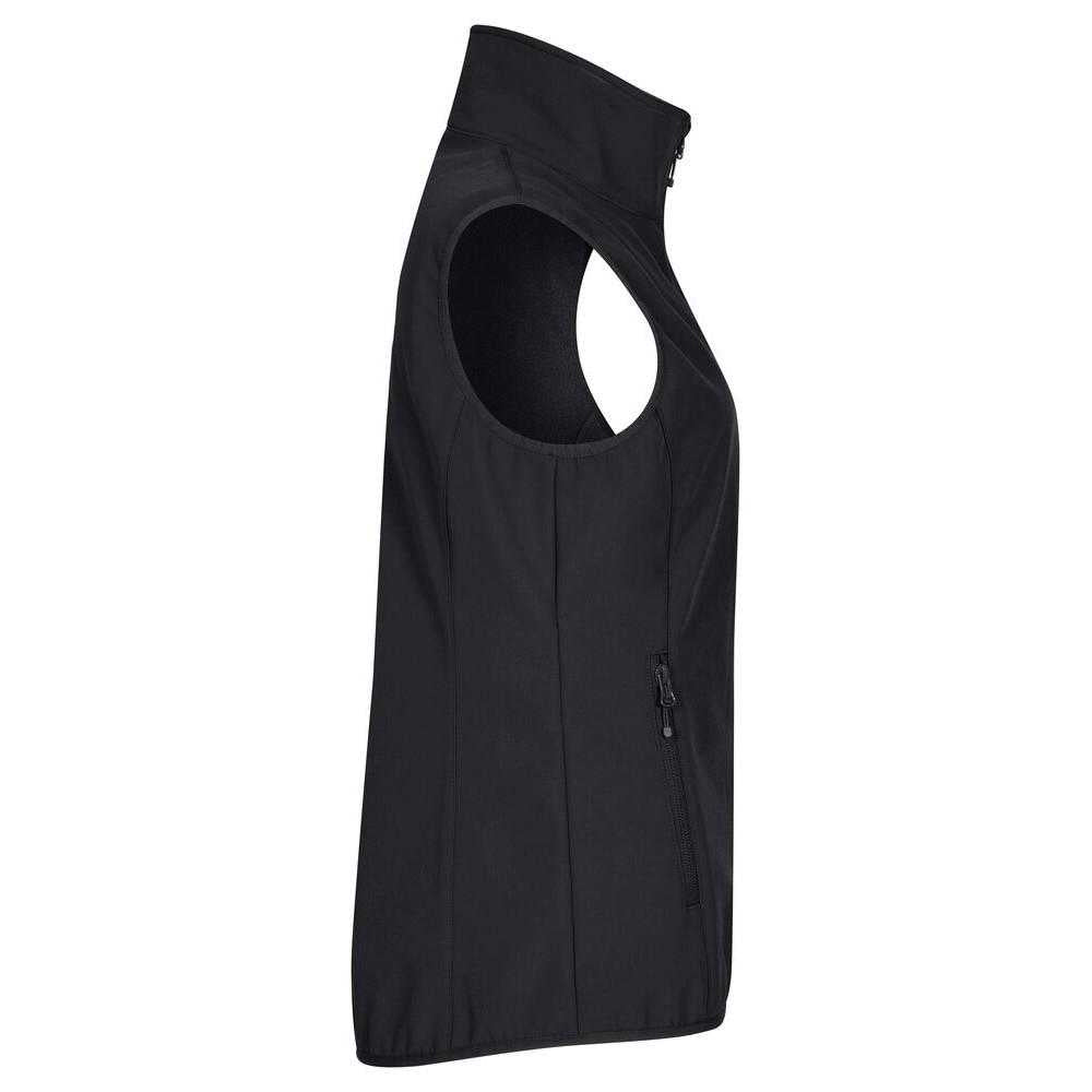 Black - Side - Clique Womens-Ladies Classic Softshell Body Warmer