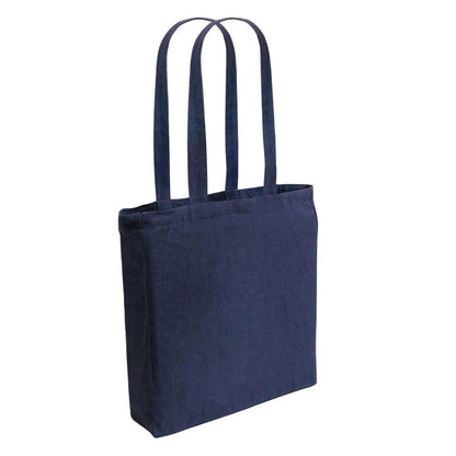 Navy - Front - United Bag Store Recycled Cotton Gusseted Tote Bag