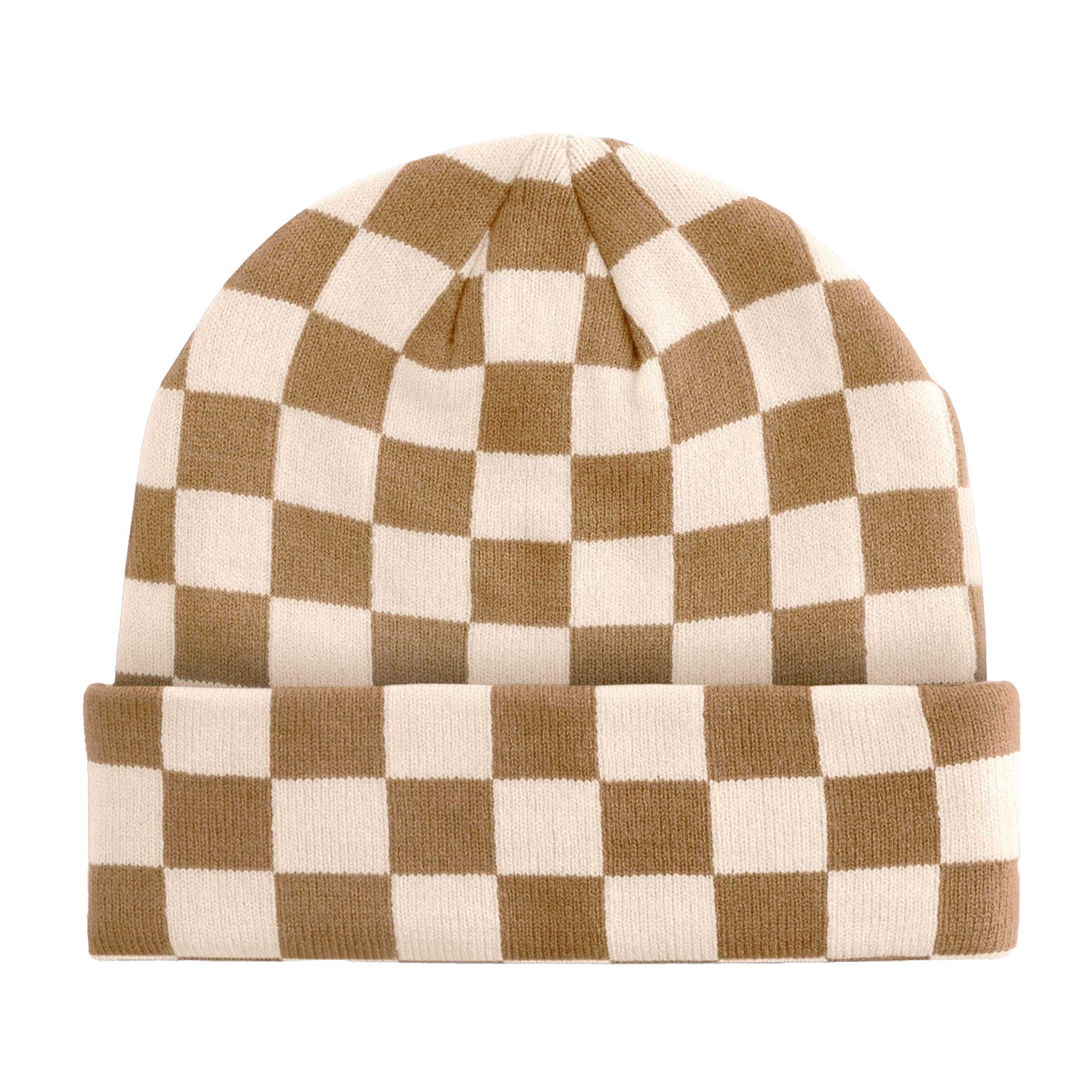 Biscuit-Almond - Back - Beechfield Unisex Adult Checkerboard Beanie