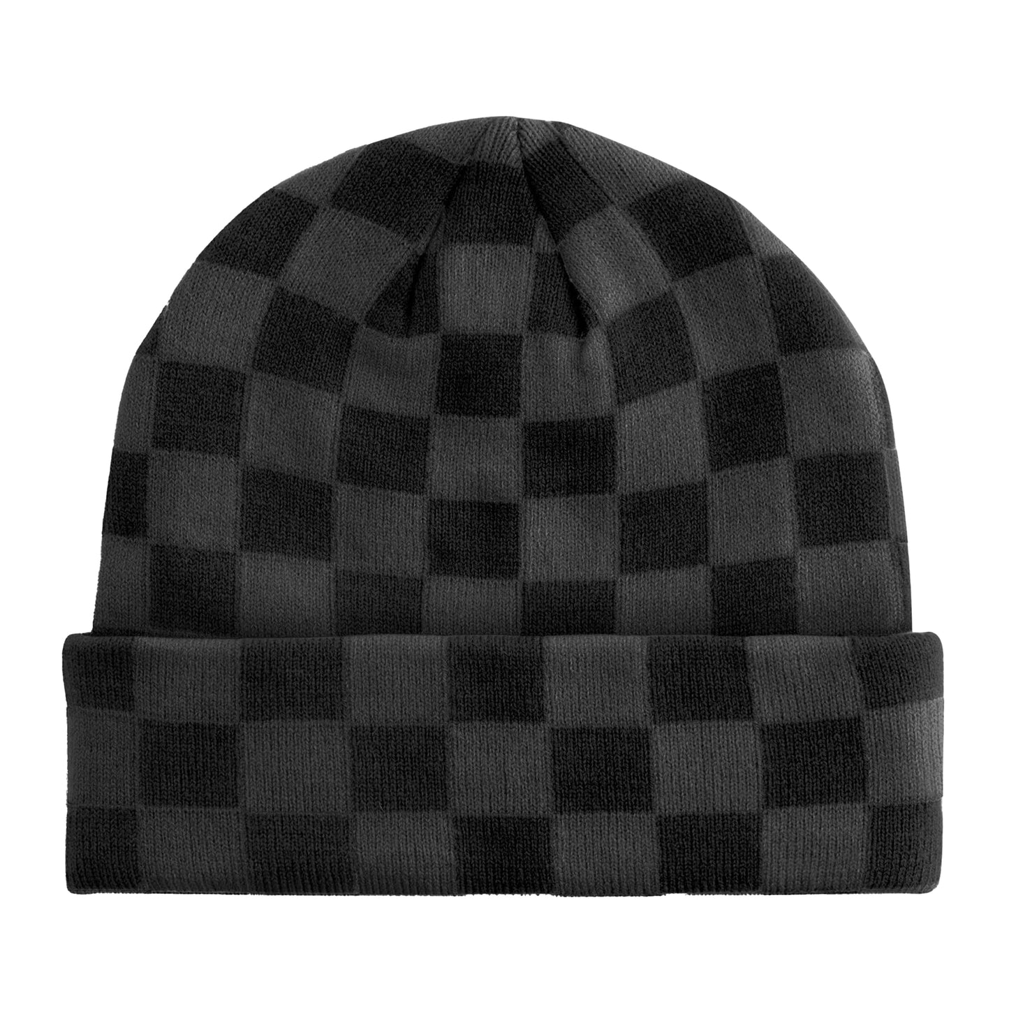 Black-Charcoal - Back - Beechfield Unisex Adult Checkerboard Beanie