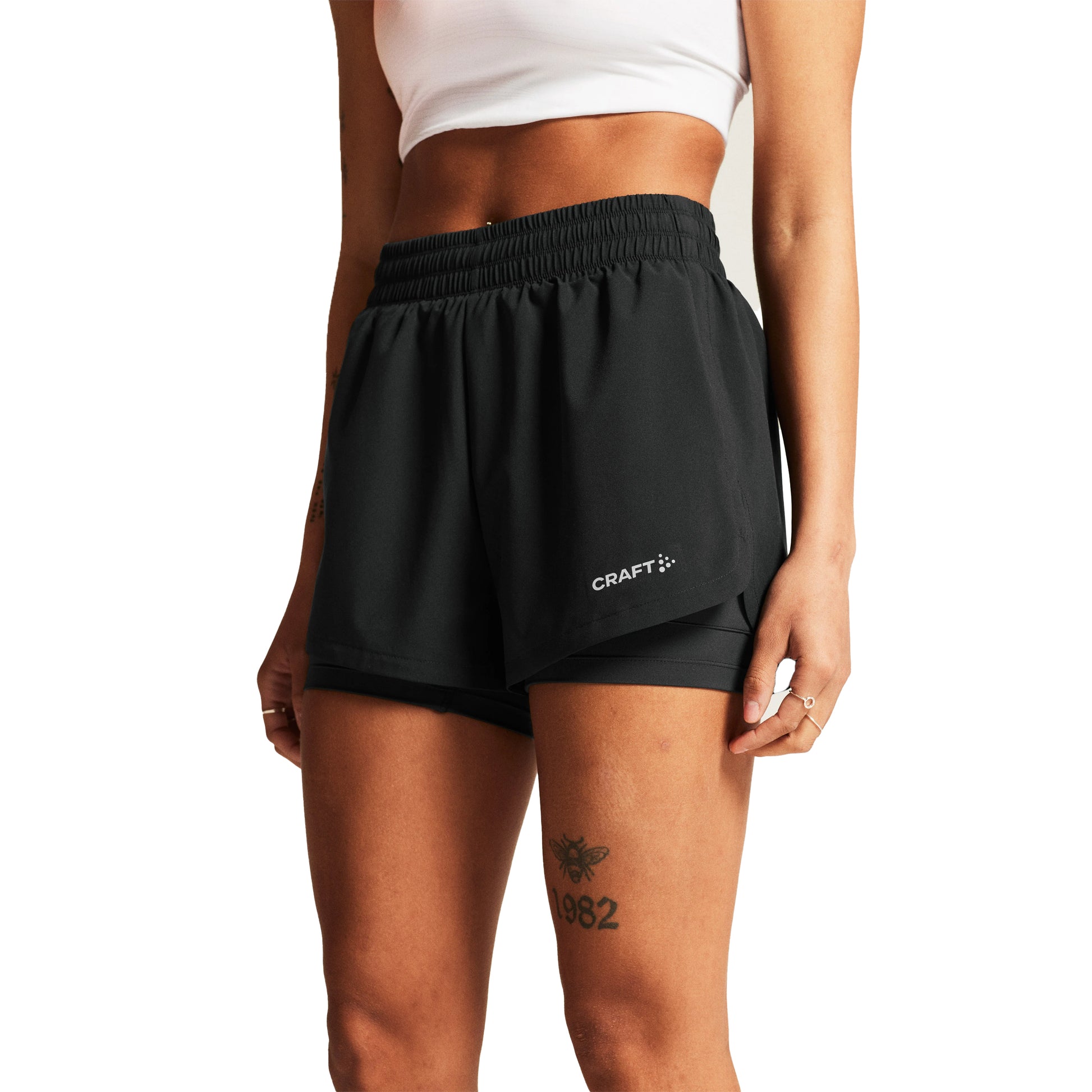 Black - Side - Craft Womens-Ladies ADV Essence 2 in 1 Casual Shorts